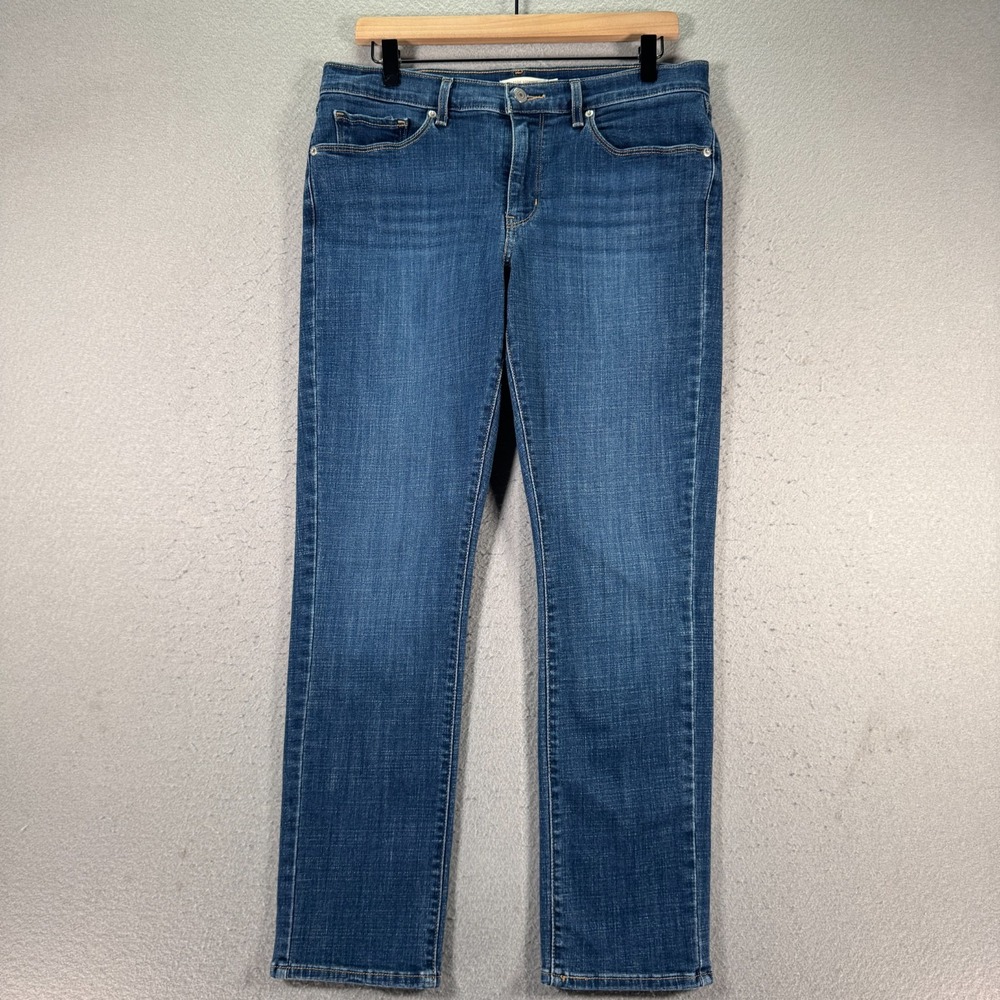 Levis Classic Straight Jeans Womens 12‎ Blue Medium Wash Comfort Denim Stretch
